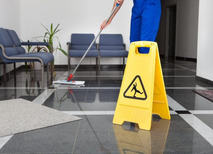 Office cleaning - floor cleaning and sanatizing